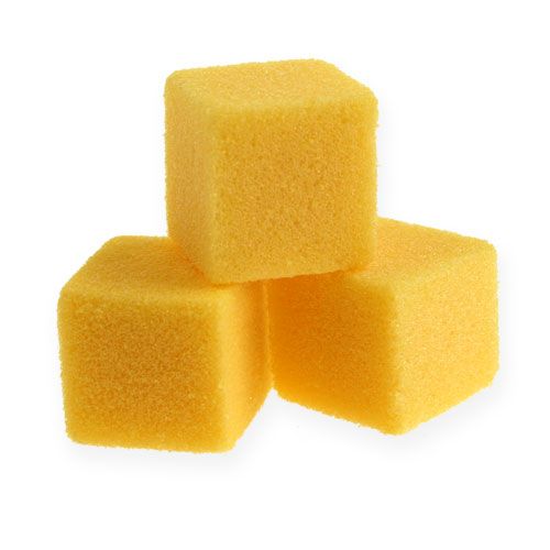 Nasssteckschaum Mini-Würfel Gelb 300St