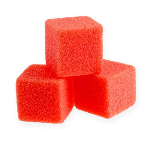 Nasssteckschaum Mini-Würfel Rot 300St