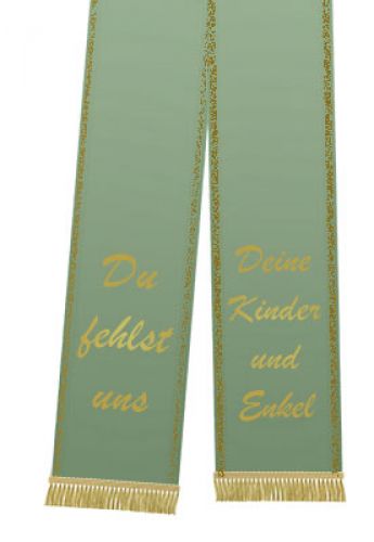 Trauerband bedruckt 125mm x 75cm olive Trauerband bedruckt 125mm x 75cm olive