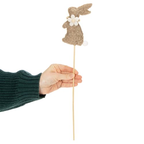 Artikel Osterhasen Dekofigur aus Filz auf Stab 42cm Braun 8 Stück Frühling Tischdeko
