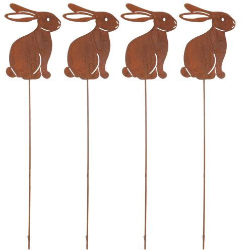 Artikel Osterhase Gartenstecker 80 cm aus Metall im Rost-Look, 4er-Set für Frühlings- und Osterdeko