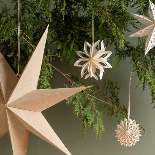 Artikel Papiersterne Baumschmuck Weiß Gold Ø15cm – Dekoration & Weihnachtsdeko Set 6 Stück