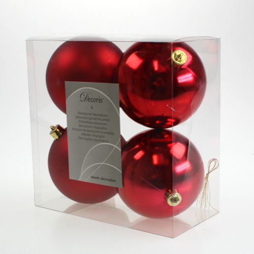 Artikel Weihnachtskugel Rot 10cm 4St