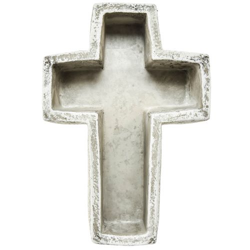Artikel Pflanzkreuz Betonoptik Pflanzschale Kreuz 14,5x21x5cm