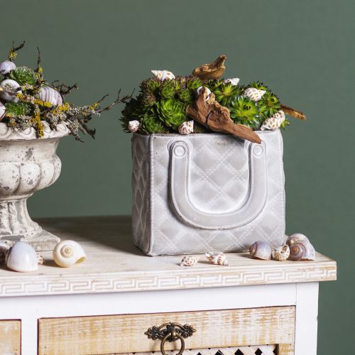 Floristik21 Pflanzkübel Beton Pflanzgefäß Handtasche 18×11×15,5cm