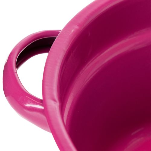 Artikel Pflanzschalen Metall 17cm bunt mit Henkeln 3er Set robust für Indoor & Outdoor