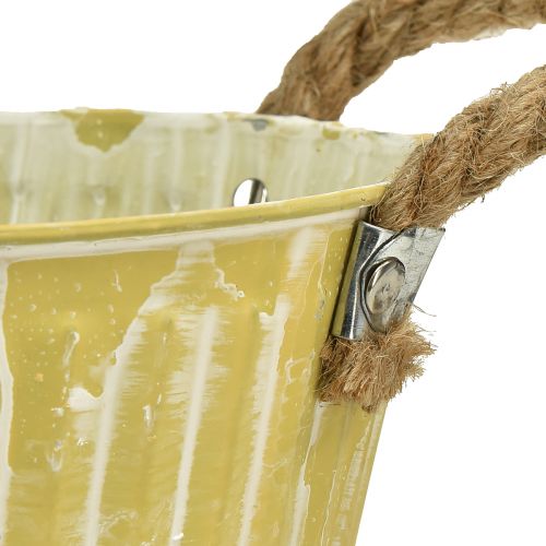 Floristik21 Pflanzschale Oval Topf mit Henkel Gelb/Grün/Rosa 27cm 3St