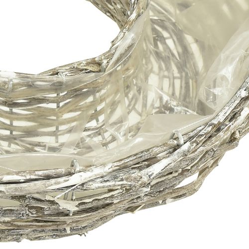 Artikel Weißer Weiden-Pflanzschale Ring Ø35/30cm 2er-Set für Floristik & Deko