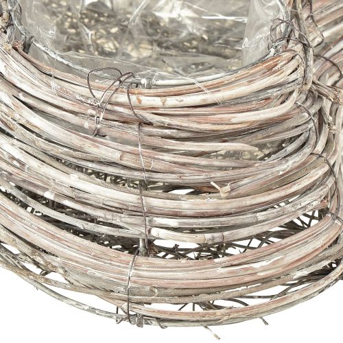 Artikel Pflanzherz Rattan Herz Pflanzschale Weiß Natur Deko 28x34cm für Blumenarrangements & Dekorationen