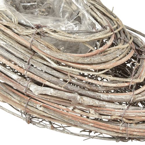 Artikel Pflanzschiffchen Rattan Natur Weiß 45x16cm – Wellenförmig, Maritime Deko, Vielseitig