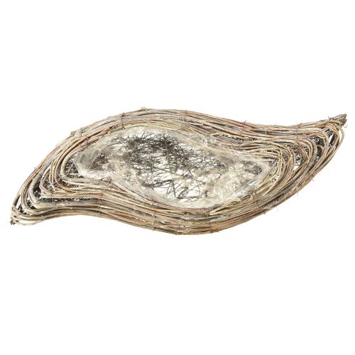 Artikel Pflanzschiffchen Rattan Natur Weiß 45x16cm – Wellenförmig, Maritime Deko, Vielseitig