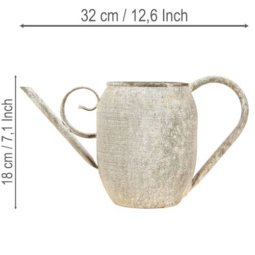 Pflanztopf Gießkanne Vintage Metall Deko Antik Garten 32x10,5x18cm | Floristik21.de