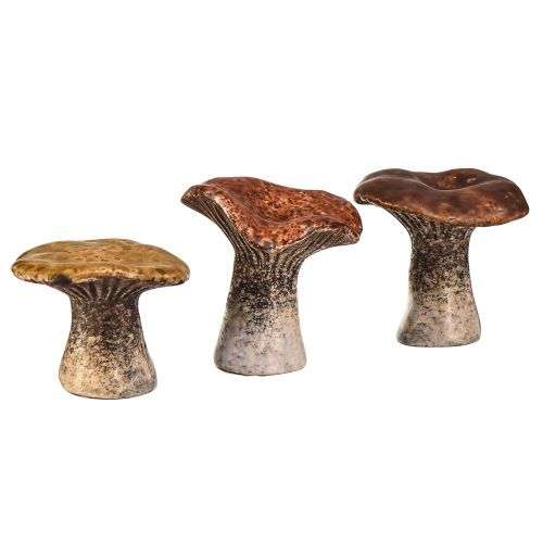 Floristik21 Naturinspirierte Pilz-Dekofiguren – Verschiedene Brauntöne, 6,4 cm – Charmante Akzente für Garten und Zuhause 3 St
