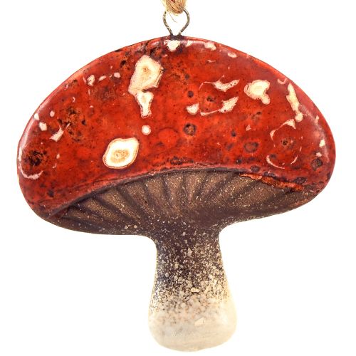 Artikel Charmante rote Pilzanhänger mit Juteschnur 3 cm – Perfekte Herbst- und Weihnachtsdekoration – 6 St