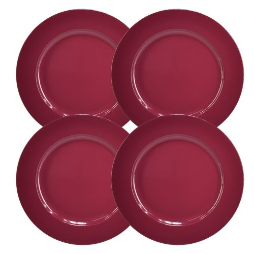 Artikel Vielseitige dunkelrot Teller aus Kunststoff – 28 cm, Perfekt für Dekoration und Outdoor-Einsatz – 4St