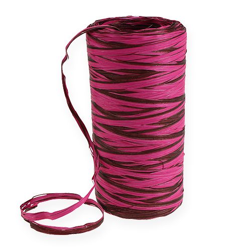 Floristik21 Raffia-Band Bicolor Pink-Braun 200m