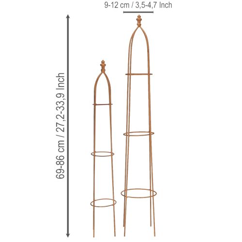 Artikel Rankhilfe Obelisk Rost Metall 2er-Set Gartendeko Vintage