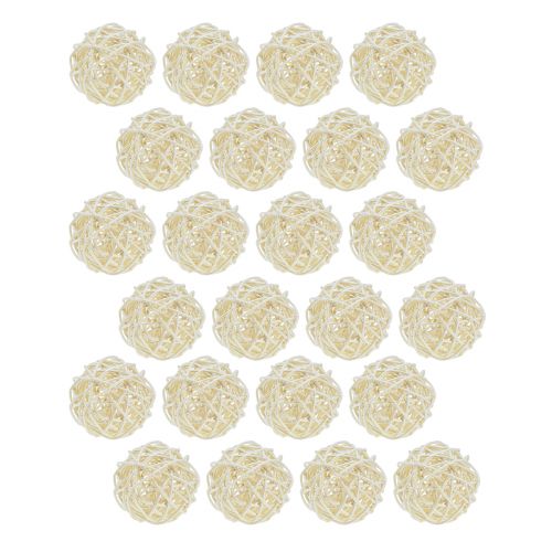Rattanball gebleicht Tischdeko Rattan Creme Ø5cm 24 St | Floristik21.de