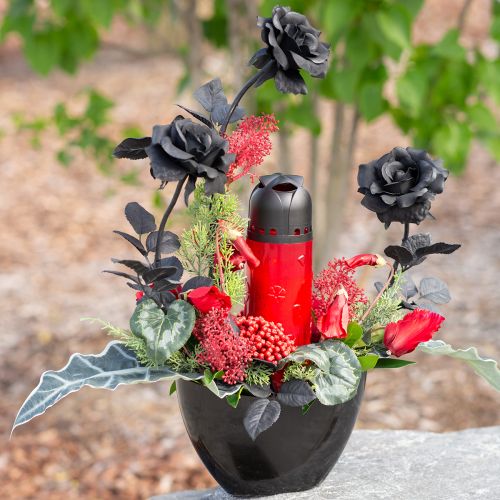 Artikel Rose Seidenblume Schwarz 63cm