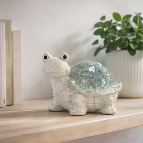 Artikel Schildkröte aus Keramik grün-creme 22cm dekorative Dekofigur