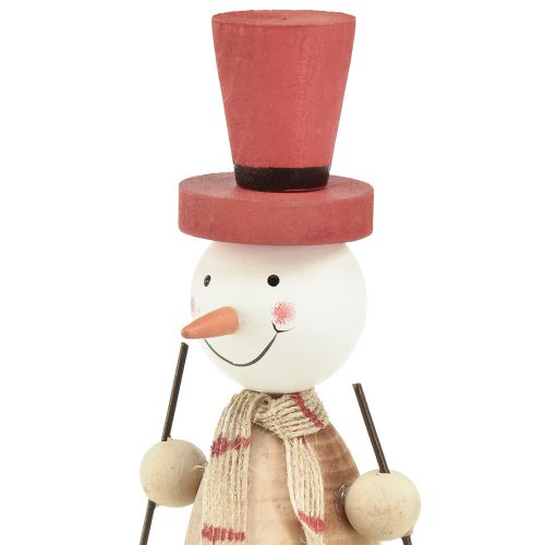 Artikel Winterliches Holz-Schneemann-Duo mit Charme – Tischdeko in Rot & Natur