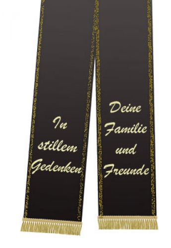 Trauerband bedruckt 125mm x 75cm schwarz
