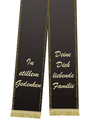 Floristik21 Trauerband bedruckt 125mm x 75cm schwarz