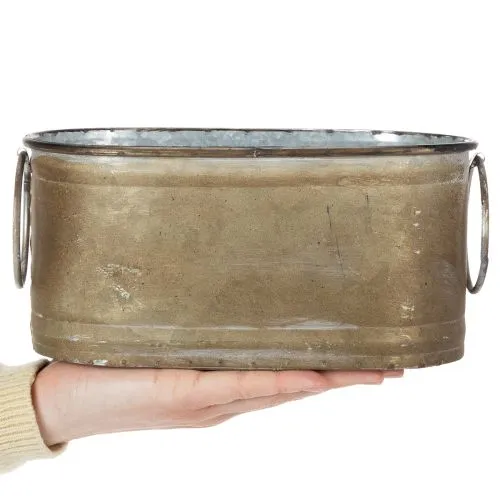 Set Übertopf Metall Wanne Vintage Retro L22,5cm/27cm/31cm | Floristik21.de