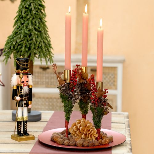 Floristik21 Goldener Metall Stabkerzenhalter 21,5cm Set 4 Stück für elegante Dekoration