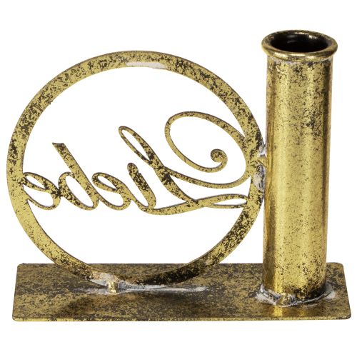 Artikel Stabkerzenhalter Metall Liebe Antik Optik Gold 13×5×10,5cm