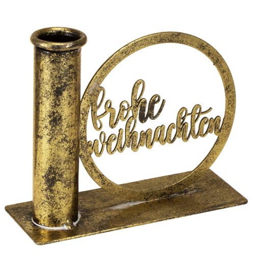 Stabkerzenhalter Weihnachten Antik Look Gold 13×5×10,5cm