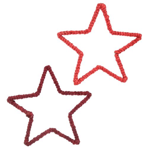 Floristik21 Sterne für Adventskranz Weihnachtsdeko Jute Rot 15cm 8 St