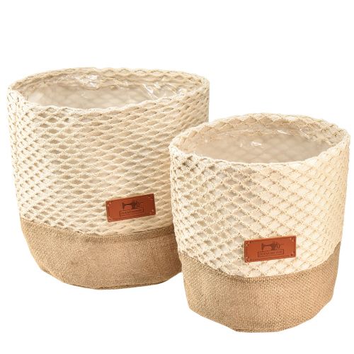 Floristik21 Stoffkörbchen Utensilo Übertopf Natur Creme Ø16cm Ø19cm