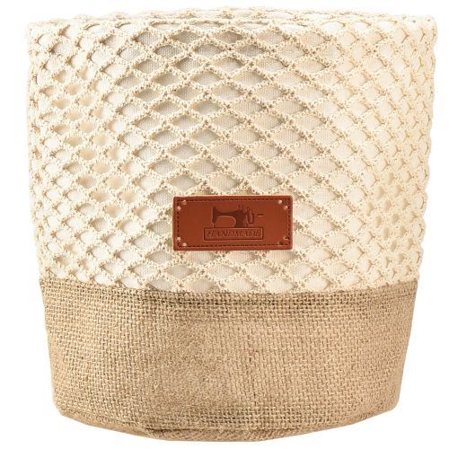 Artikel Stoffkörbchen Utensilo Übertopf Natur Creme Ø16cm Ø19cm
