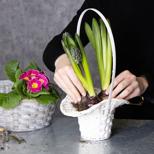 Artikel Hochzeitskorb aus Spaltweide Weiß 36cm 3er-Set für Blumen und Deko