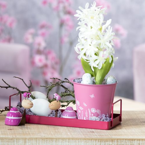 Artikel Elegantes rotes Tablett aus Metall 25 cm für Deko und Servieren mit praktischem Design