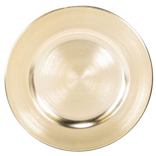 Kleiner runder Dekoteller Metall glänzend Gold 17cm 6er-Set