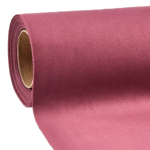 Floristik21 Samt Tischläufer Bordeaux Dunkelrot, 28×270cm - Luxuriöses Tischband Dekostoff für Festliche Anlässe