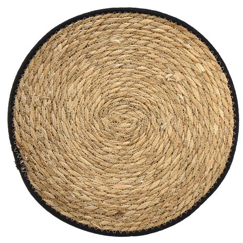 Floristik21 Runde Tischmatte aus Binsengras, Natur Look, Ø35cm, 4er Set, für Innen & Außen