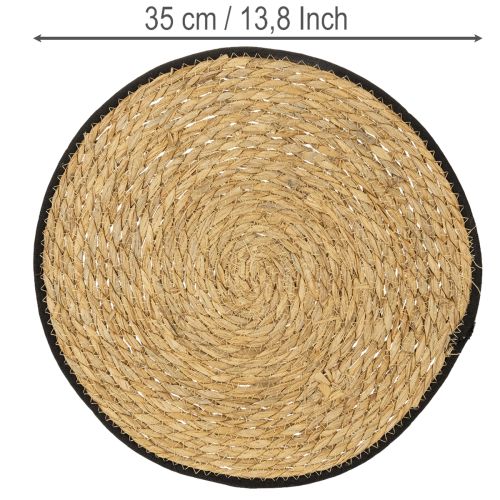 Runde Tischmatte aus Binsengras, Natur Look, Ø35cm, 4er Set, für Innen & Außen | Floristik21.de