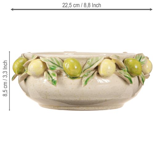 Artikel Keramik-Schale Zitronen Ø22,5cm H8,5cm – Mediterrane Tischdeko Schale für Floristen