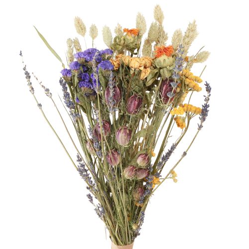 Artikel Trockenblumenstrauß Lila Orange Strandflieder Getreide Natürliche Deko 55cm