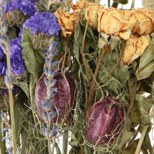 Artikel Trockenblumenstrauß Lila Orange Strandflieder Getreide Natürliche Deko 55cm