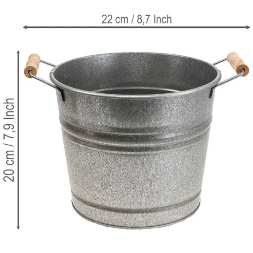 Übertopf Pflanzgefäß Vintage Deko Metalleimer Ø22cm H20cm | Floristik21.de