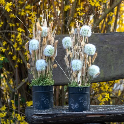 Artikel Übertopf Pusteblumen Blumentopf Schwarz Ø15,5cm H15,5cm