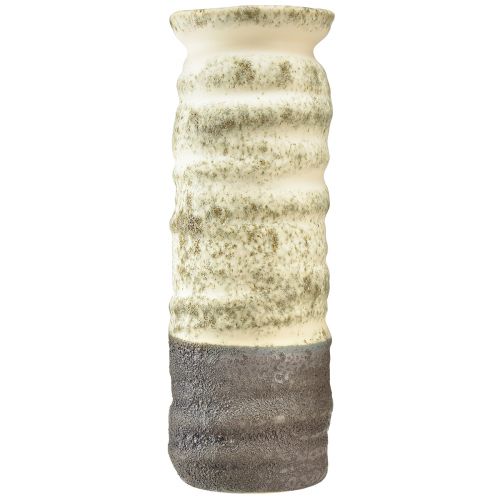 Artikel Vase Keramik Deko Creme Graugrün für Trockenfloristik H34cm