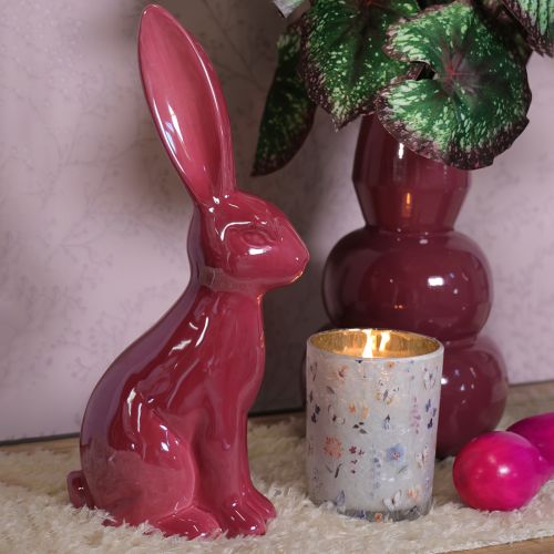 Artikel Moderne rote Vase aus Metall mit glänzender Oberfläche – 29 cm Höhe