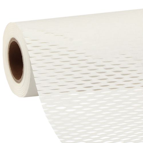 Floristik21 Wabenpapier Geschenkpapier in Weiß B50,5cm L250cm