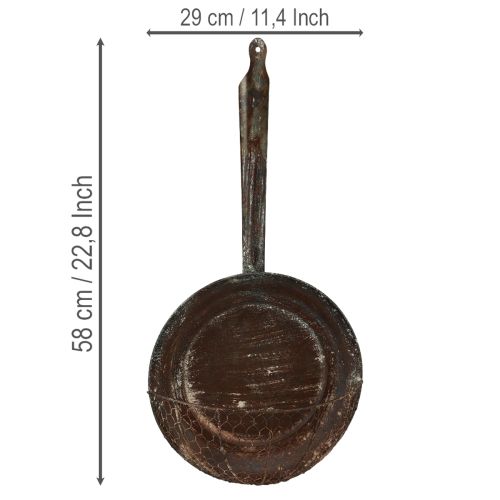 Wanddeko Metall Deko Korb Rost Deko Pfanne Braun H58cm | Floristik21.de