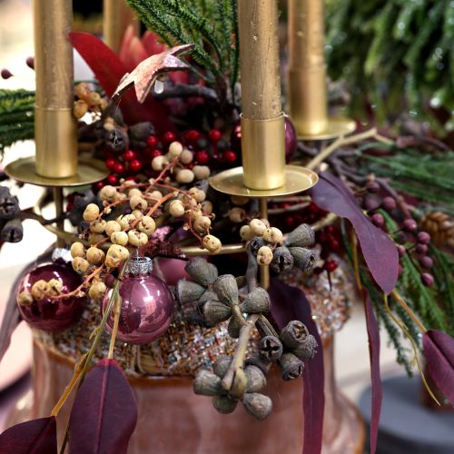 Weihnachtskugeln Glas Mini in Berry, Beige &amp; Rosa Ø3cm, glänzend, 22er Set für stimmungsvolle Deko | Floristik21.de